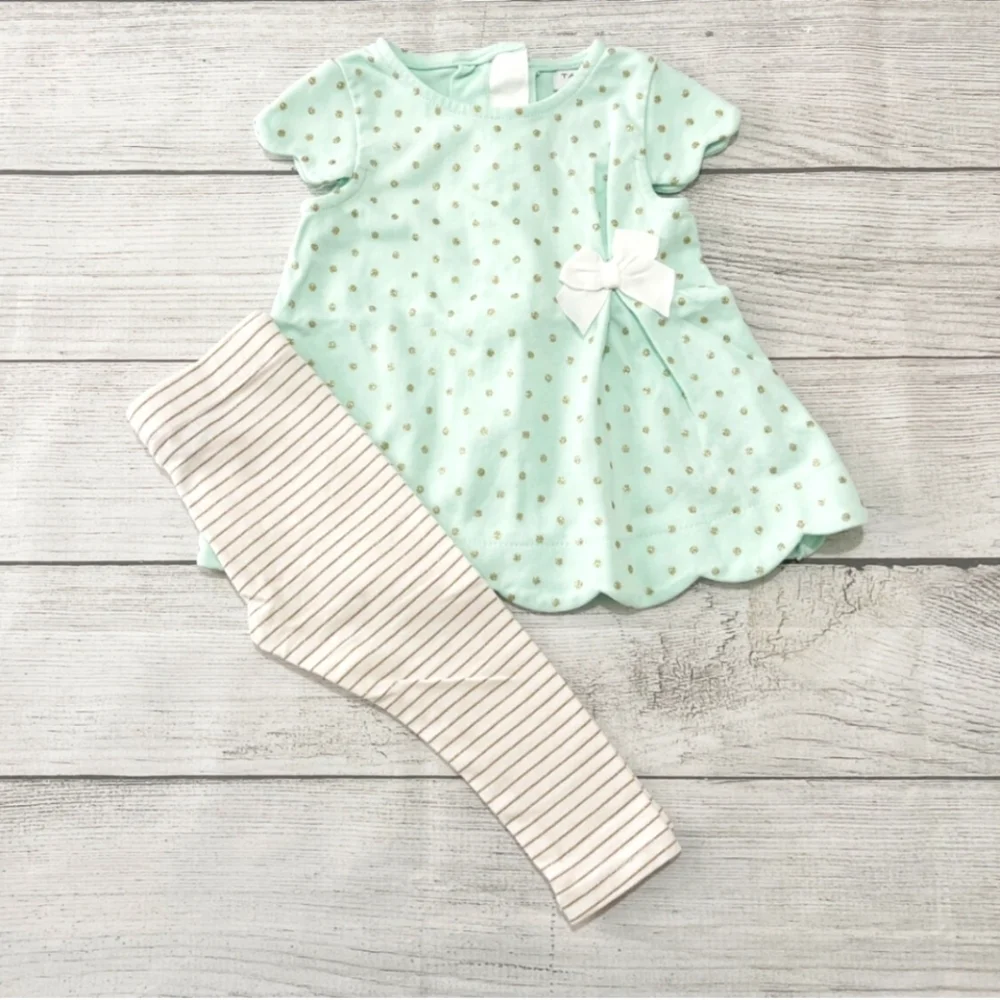 Tahari baby girl set of two top and leggings size 0-3 months